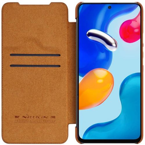 Etui Nillkin Qin Xiaomi Redmi Note 11/11S brązowy