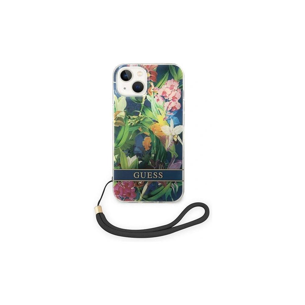 Hurtownia GSM - Etui Guess GUOHCP14MHFLSB Apple iPhone 14 Plus / 15 Plus modrý/blue hardcase Flower Strap - GUE2169 - {ean13} - Hurt