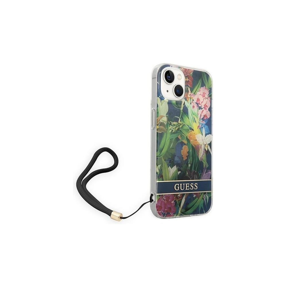 Hurtownia GSM - Etui Guess GUOHCP14MHFLSB Apple iPhone 14 Plus / 15 Plus modrý/blue hardcase Flower Strap - GUE2169 - {ean13} - Hurt