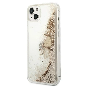 Guess GUOHCP14SGLHFLGO Apple iPhone 14 gold hardcase Glitter Charms