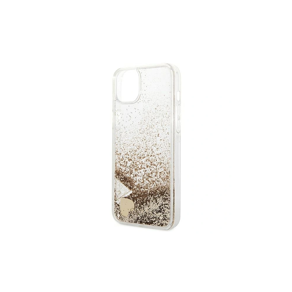 Wholesale Guess GUOHCP14SGLHFLGO Apple iPhone 14 gold hardcase Glitter Charms - GUE2171 - {ean13} - Hurt