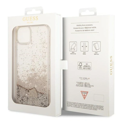 Etui Guess GUOHCP14SGLHFLGO Apple iPhone 14 złoty/gold hardcase Glitter Charms