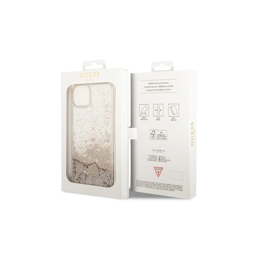 Hurtownia GSM - Etui Guess GUOHCP14SGLHFLGO Apple iPhone 14 zlatý/gold hardcase Glitter Charms - GUE2171 - {ean13} - Hurt