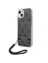 Guess GUOHCP14SH4STK Apple iPhone 14 black hardcase 4G Print Strap