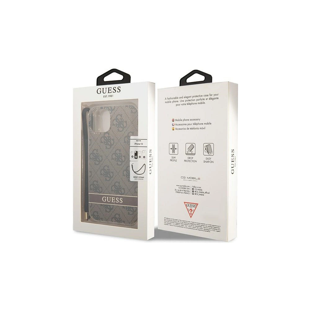 Hurtownia GSM - Etui Guess GUOHCP14SH4STW Apple iPhone 14 maro/brown hardcase 4G Print Strap - GUE2174 - {ean13} - Hurt