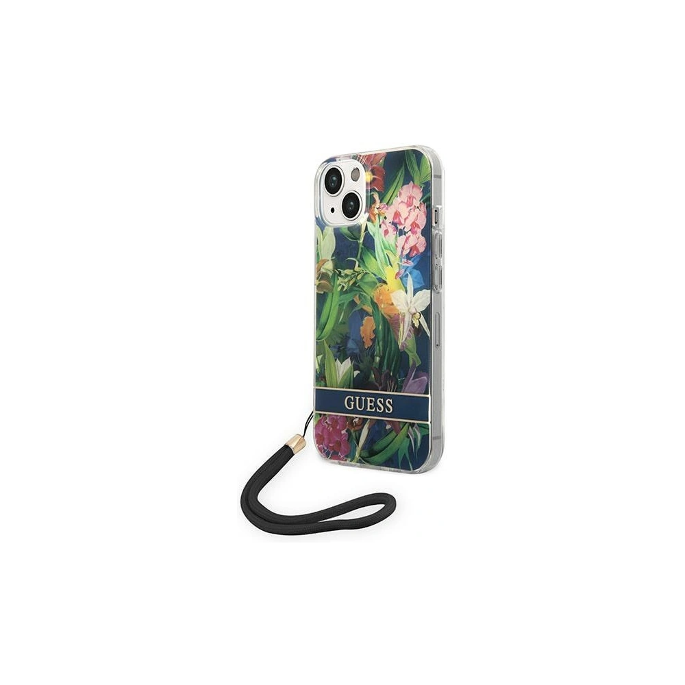 Hurtownia GSM - Etui Guess GUOHCP14SHFLSB Apple iPhone 14 albastru/blue hardcase Flower Strap - GUE2175 - {ean13} - Hurt