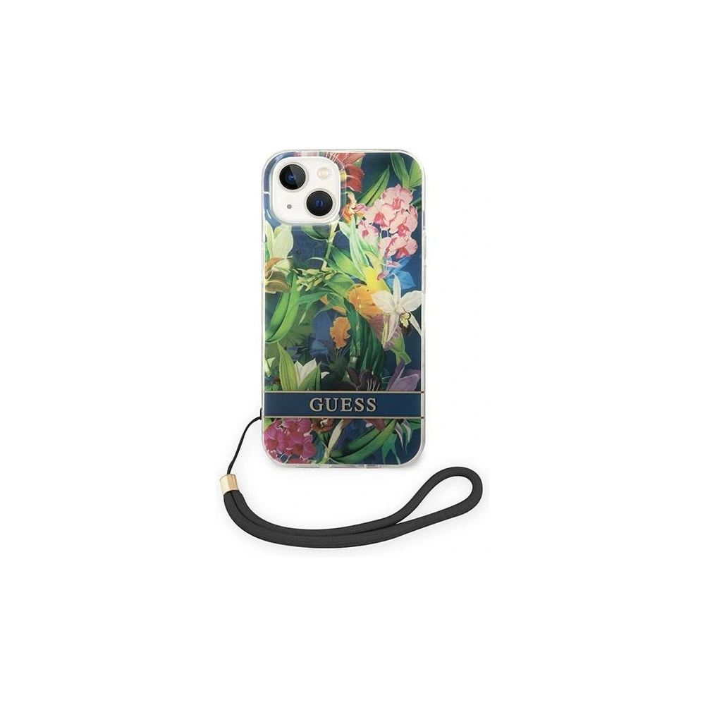 Hurtownia GSM - Etui Guess GUOHCP14SHFLSB Apple iPhone 14 albastru/blue hardcase Flower Strap - GUE2175 - {ean13} - Hurt