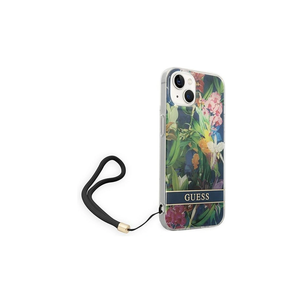 Hurtownia GSM - Etui Guess GUOHCP14SHFLSB Apple iPhone 14 albastru/blue hardcase Flower Strap - GUE2175 - {ean13} - Hurt