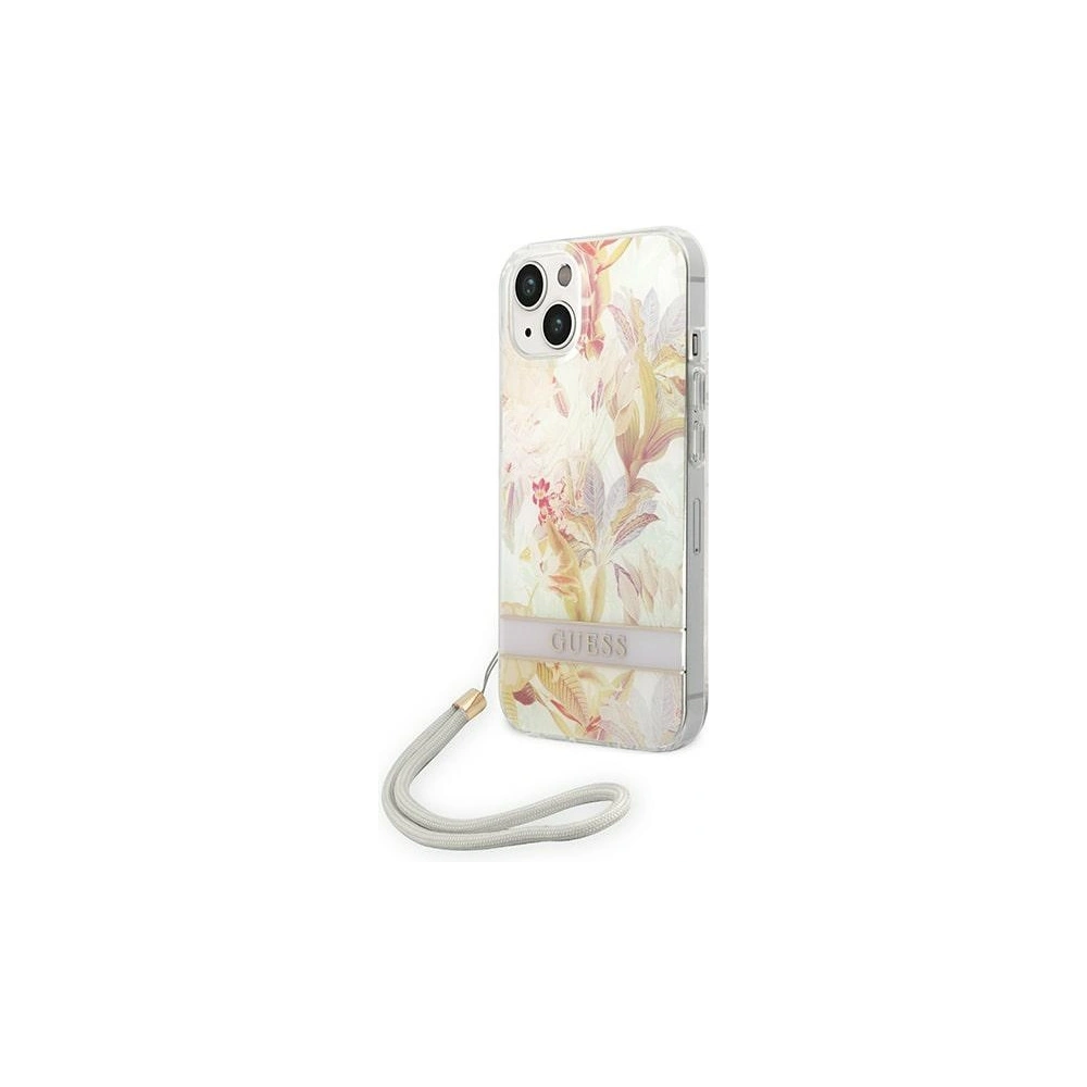 Hurtownia GSM - Etui Guess GUOHCP14SHFLSU Apple iPhone 14 violet/hardcase cu model de floare Strap - GUE2176 - {ean13} - Hurt