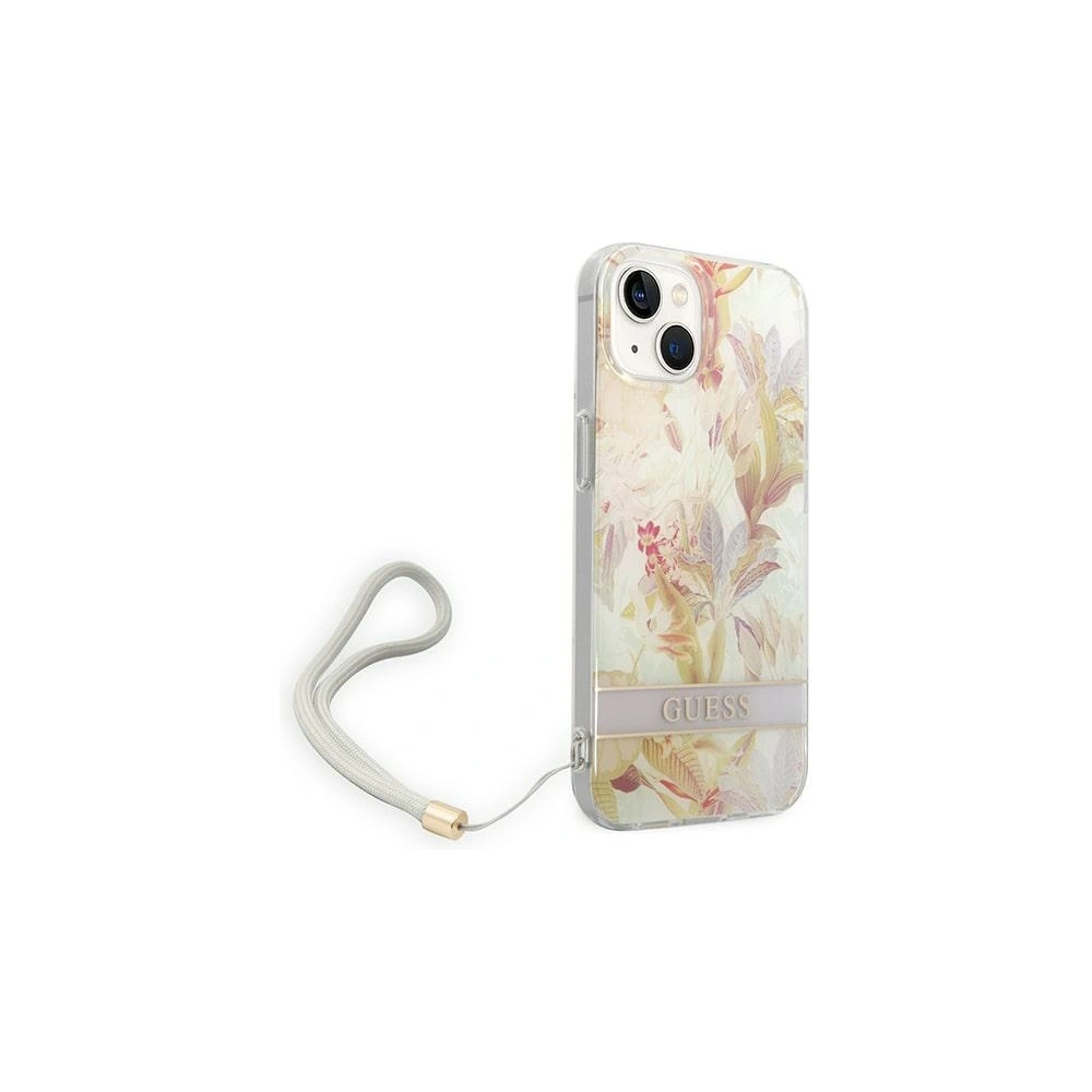 Hurtownia GSM - Etui Guess GUOHCP14SHFLSU Apple iPhone 14 violet/hardcase cu model de floare Strap - GUE2176 - {ean13} - Hurt