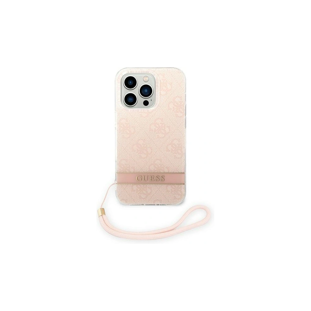 Hurtownia GSM - Etui Guess GUOHCP14XH4STP Apple iPhone 14 Pro Max różowy/pink hardcase 4G Print Strap - GUE2179 - {ean13} - Hurt