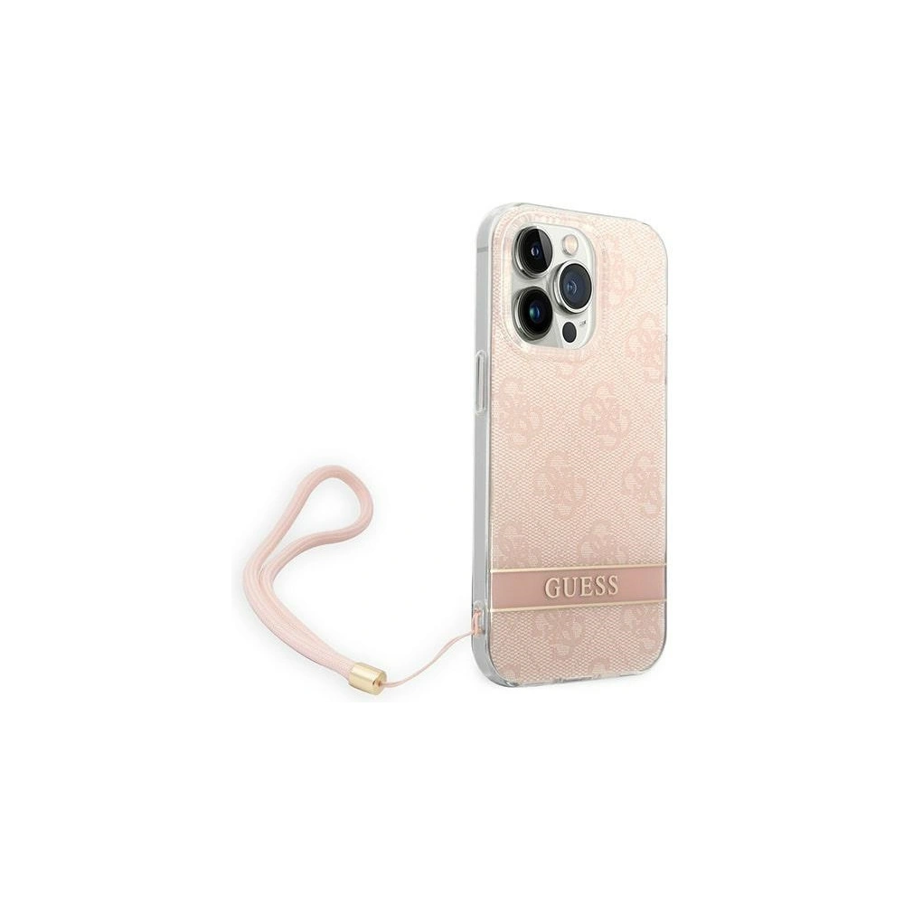 Hurtownia GSM - Etui Guess GUOHCP14XH4STP Apple iPhone 14 Pro Max różowy/pink hardcase 4G Print Strap - GUE2179 - {ean13} - Hurt