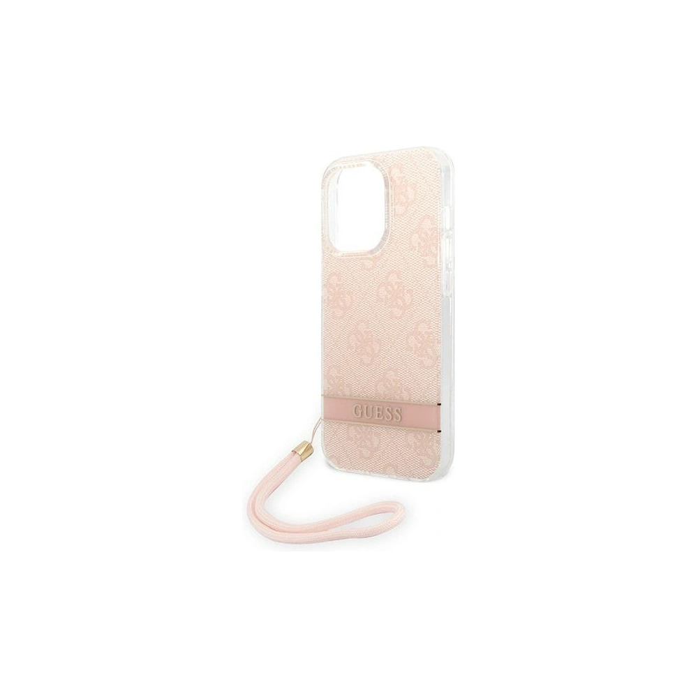 Hurtownia GSM - Etui Guess GUOHCP14XH4STP Apple iPhone 14 Pro Max różowy/pink hardcase 4G Print Strap - GUE2179 - {ean13} - Hurt