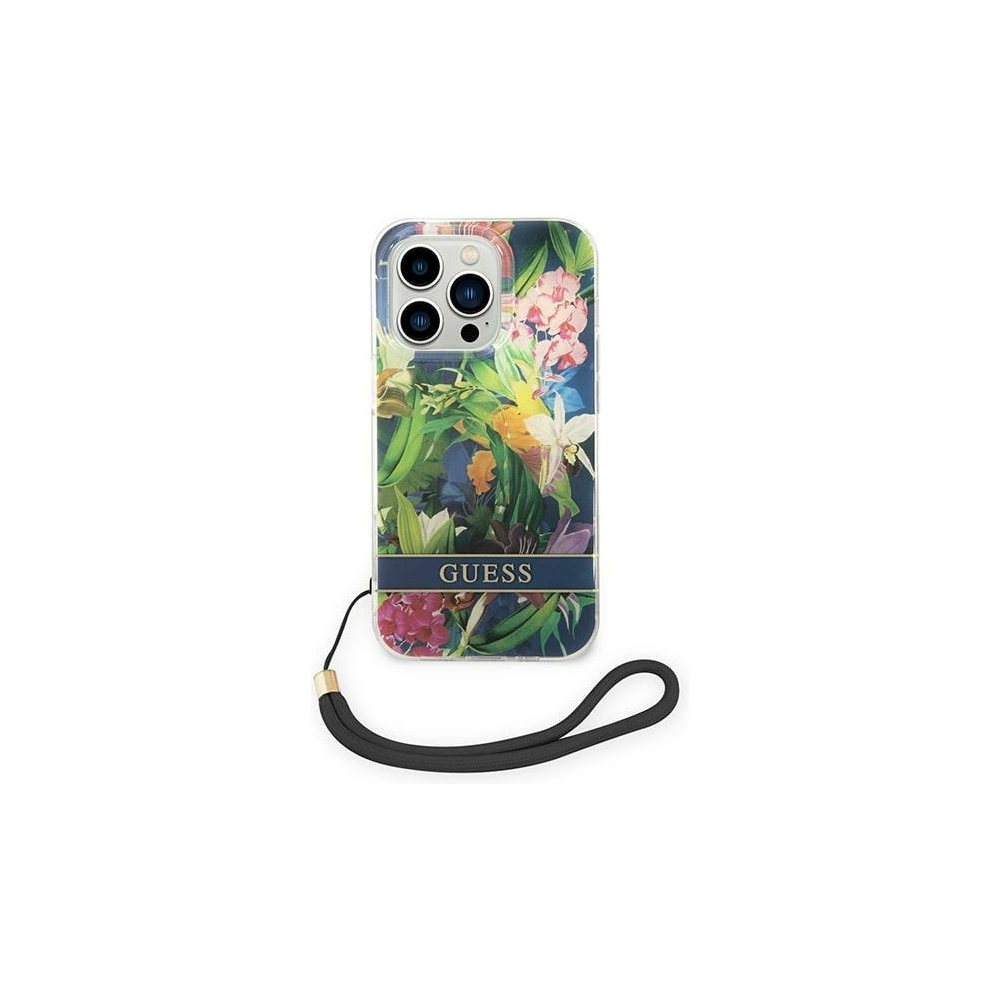 Hurtownia GSM - Etui Guess GUOHCP14XHFLSB Apple iPhone 14 Pro Max niebieski/blue hardcase Flower Strap - GUE2181 - {ean13} - Hurt