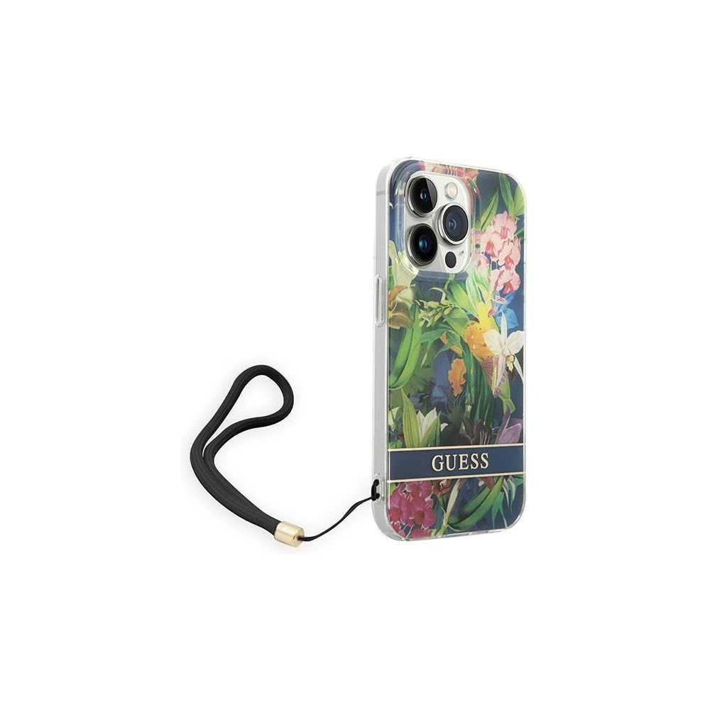 Hurtownia GSM - Etui Guess GUOHCP14XHFLSB Apple iPhone 14 Pro Max niebieski/blue hardcase Flower Strap - GUE2181 - {ean13} - Hurt