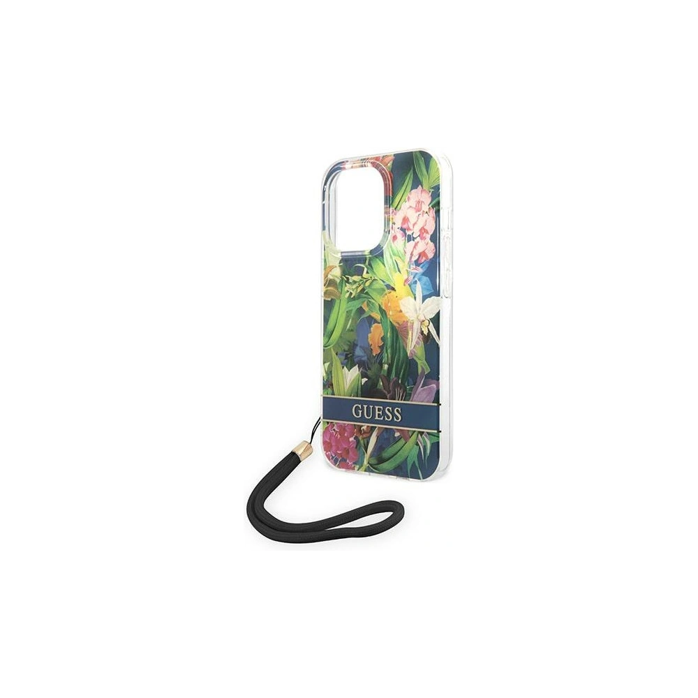 Hurtownia GSM - Etui Guess GUOHCP14XHFLSB Apple iPhone 14 Pro Max niebieski/blue hardcase Flower Strap - GUE2181 - {ean13} - Hurt