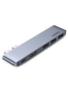 Hub UGREEN 2xUSB-C - USB-C PD (Thunderbolt 3, 100W, 4K@60 Hz, 10 Gbps)/HDMI 4K@30 Hz/3xUSB 3.0 für Apple MacBook Pro/Air grau