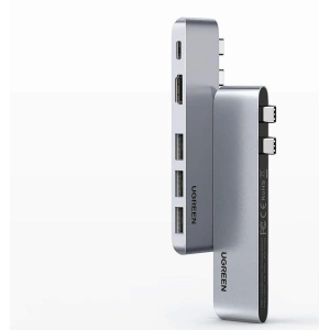 Hurtownia GSM - UGREEN 2xUSB-C - USB-C PD (Thunderbolt 3, 100W, 4K@60 Hz, 10 Gbps)/HDMI 4K@30 Hz/3xUSB 3.0 Apple MacBook Pro/Air szürke - UGR1406 - {ean13} - Hurt