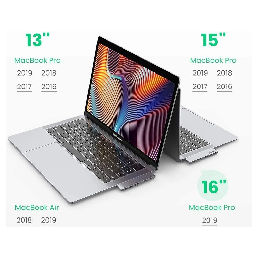 Hurtownia GSM - Hub UGREEN 2xUSB-C - USB-C PD (Thunderbolt 3, 100W, 4K@60 Hz, 10 Gbps)/HDMI 4K@30 Hz/3xUSB 3.0 für Apple MacBook Pro/Air grau - UGR1406 - {ean13} - Hurt