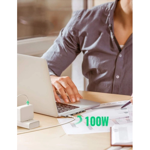 Hub UGREEN 2xUSB-C - USB-C PD (Thunderbolt 3, 100W, 4K@60 Hz, 10 Gbps)/HDMI 4K@30 Hz/3xUSB 3.0 do Apple MacBook Pro/Air szary