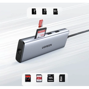 Hurtownia GSM - UGREEN CM490 9w1 USB-C hub - 2xUSB 3.2 Gen 1/USB 2.0/2xHDMI 4K 60Hz/SD, TF kártyaolvasó/USB-C PD 100W/Ethernet RJ45 szürke - UGR1409 - {ean13} - Hurt