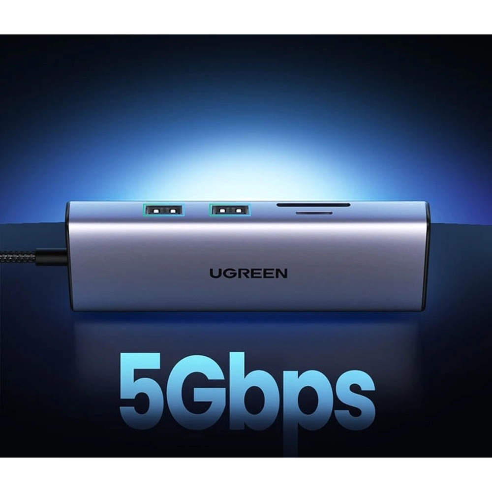 Hurtownia GSM - Hub UGREEN CM490 9w1 USB-C - 2xUSB 3.2 Gen 1/USB 2.0/2xHDMI 4K 60Hz/SD-, TF-Kartenleser/USB-C PD 100W/Ethernet RJ45 grau - UGR1409 - {ean13} - Hurt
