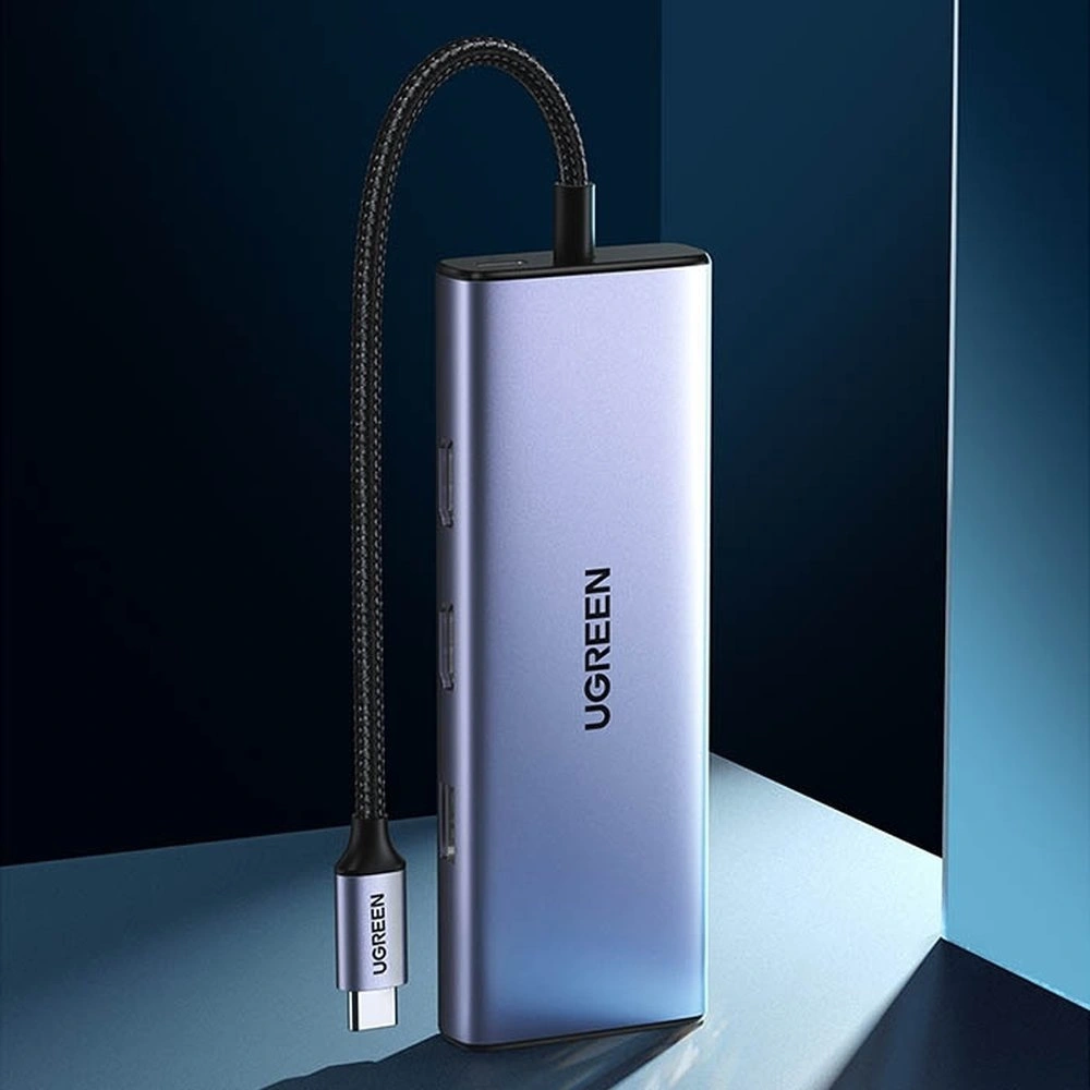 Hurtownia GSM - Hub UGREEN CM490 9w1 USB-C - 2xUSB 3.2 Gen 1/USB 2.0/2xHDMI 4K 60Hz/SD-, TF-Kartenleser/USB-C PD 100W/Ethernet RJ45 grau - UGR1409 - {ean13} - Hurt