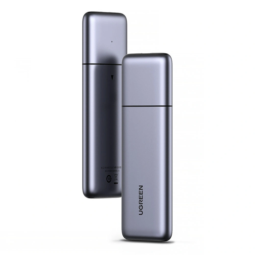 Hurtownia GSM - UGREEN CM389 NVMe/SATA USB 3.2 Gen 2 (10Gbps) M.2 SSD ház szürke + USB/USB-C 0,5m kábel + USB-C - USB-C 0,5m kábel - UGR1410 - {ean13} - Hurt
