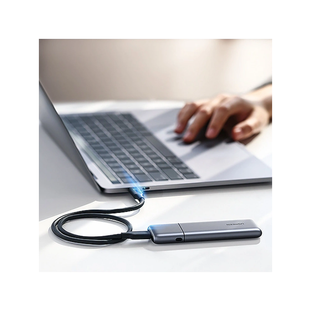 Hurtownia GSM - UGREEN CM389 NVMe/SATA USB 3.2 Gen 2 (10Gbps) M.2 SSD ház szürke + USB/USB-C 0,5m kábel + USB-C - USB-C 0,5m kábel - UGR1410 - {ean13} - Hurt