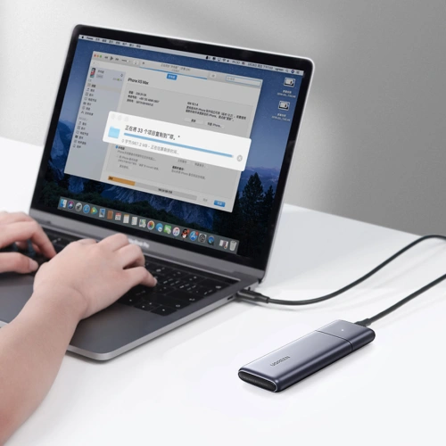 Obudowa SSD M.2 UGREEN CM389 NVMe/SATA USB 3.2 Gen 2 (10Gbps) szary + kabel USB/USB-C 0,5m + kabel USB-C - USB- C 0,5m