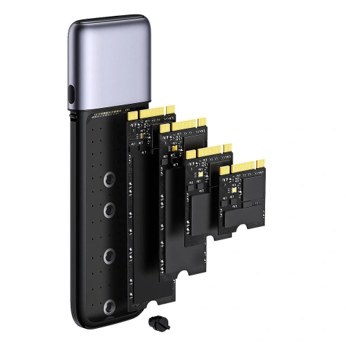 Obudowa SSD M.2 UGREEN CM389 NVMe/SATA USB 3.2 Gen 2 (10Gbps) szary + kabel USB/USB-C 0,5m + kabel USB-C - USB- C 0,5m
