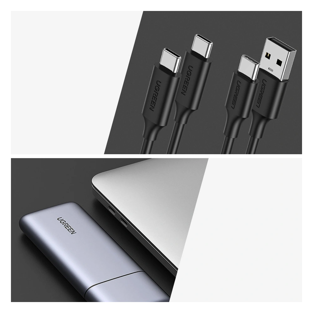 Hurtownia GSM - Obudowa SSD M.2 UGREEN CM389 NVMe/SATA USB 3.2 Gen 2 (10Gbps) szary + kabel USB/USB-C 0,5m + kabel USB-C - USB- C 0,5m - UGR1410 - {ean13} - Hurt