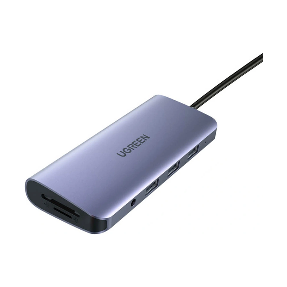 Hurtownia GSM - Hub UGREEN CM179 9w1 USB-C - 3x USB 3.2 Gen/HDMI (4K@60Hz)/VGA (Full HD@60Hz)/Ethernet/TF-, SD-Kartenleser/USB-C PD 100W grau - UGR1411 - {ean13} - Hurt