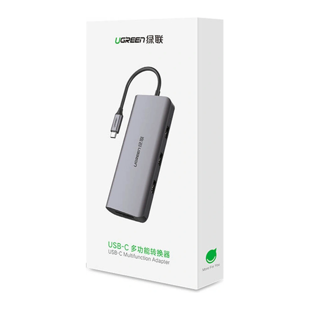 Hurtownia GSM - Hub UGREEN CM179 9w1 USB-C - 3x USB 3.2 Gen/HDMI (4K@60Hz)/VGA (Full HD@60Hz)/Ethernet/TF-, SD-Kartenleser/USB-C PD 100W grau - UGR1411 - {ean13} - Hurt