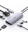 Hurtownia GSM - Hub UGREEN CM179 9w1 USB-C - 3x USB 3.2 Gen/HDMI (4K@60Hz)/VGA (Full HD@60Hz)/Ethernet/čtečka karet TF, SD/USB-C PD 100W šedý - UGR1411 - {ean13} - Hurt