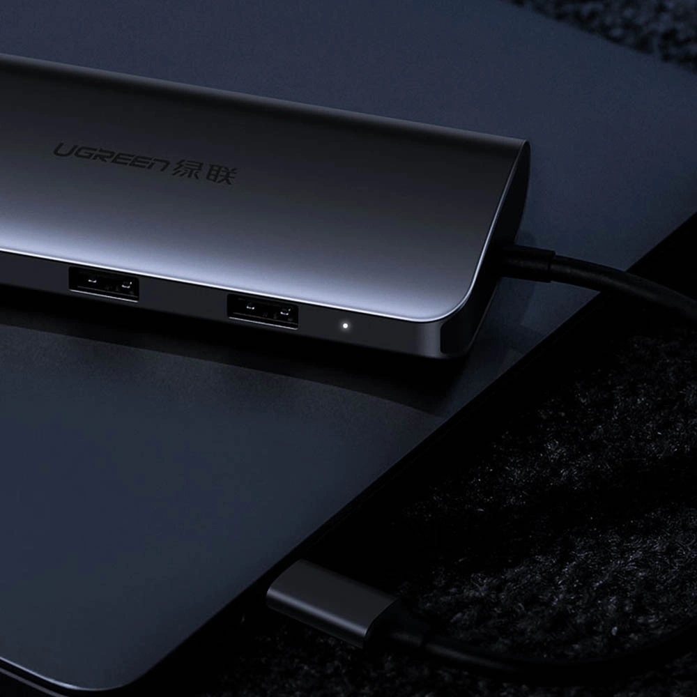Hurtownia GSM - Hub UGREEN CM179 9w1 USB-C - 3x USB 3.2 Gen/HDMI (4K@60Hz)/VGA (Full HD@60Hz)/Ethernet/TF-, SD-Kartenleser/USB-C PD 100W grau - UGR1411 - {ean13} - Hurt