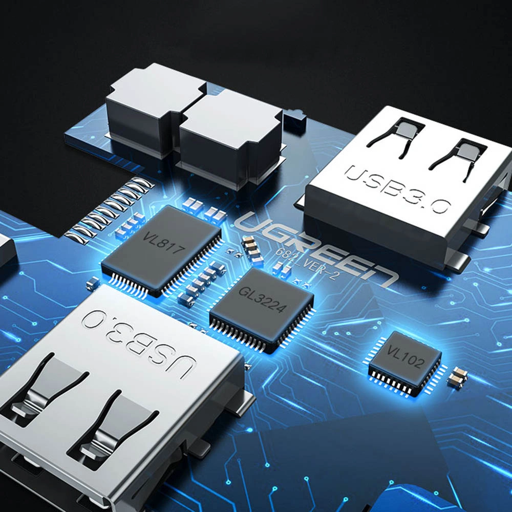 Wholesale UGREEN CM179 Hub 9in1 USB-C - 3xUSB 3.2 Gen 1/HDMI (4K @ 60Hz)/VGA (Full HD @ 60Hz)/Ethernet/TF, SD card reader/USB-C PD 100W gray - UGR1411 - {ean13} - Hurt