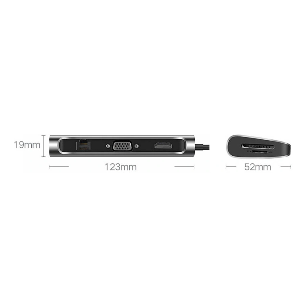 Hurtownia GSM - Hub UGREEN CM179 9w1 USB-C - 3x USB 3.2 Gen/HDMI (4K@60Hz)/VGA (Full HD@60Hz)/Ethernet/čtečka karet TF, SD/USB-C PD 100W šedý - UGR1411 - {ean13} - Hurt