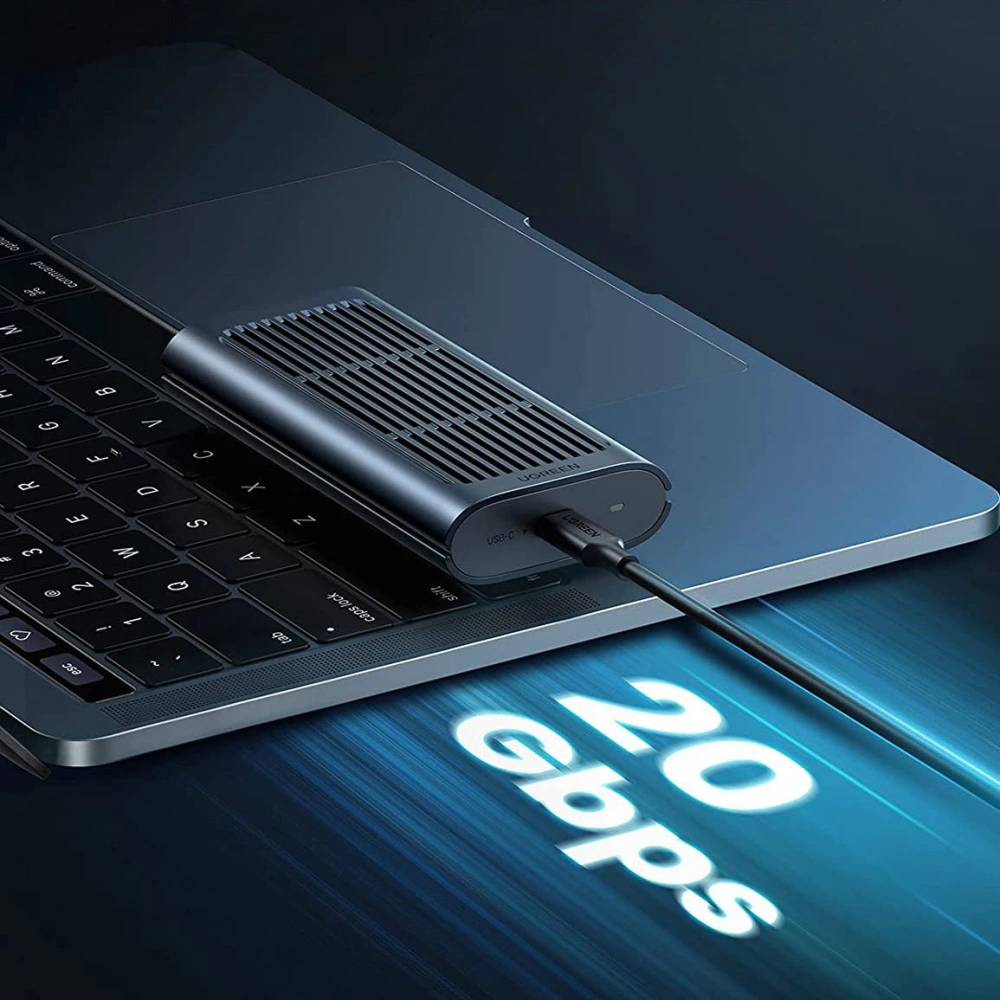 Hurtownia GSM - Obal SSD UGREEN CM374 NVMe/PCIe USB 3.2 Gen 2x2 (SuperSpeed USB 20 Gbps) M.2 (M, M&B klíč) + černý USB-C kabel - UGR1412 - {ean13} - Hurt