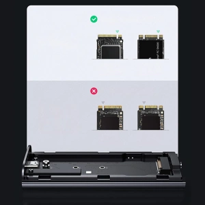 Obudowa SSD UGREEN CM374 NVMe/PCIe USB 3.2 Gen 2x2 (SuperSpeed USB 20 Gbps) M.2 (M, M&B key) + kabel USB-C czarny 