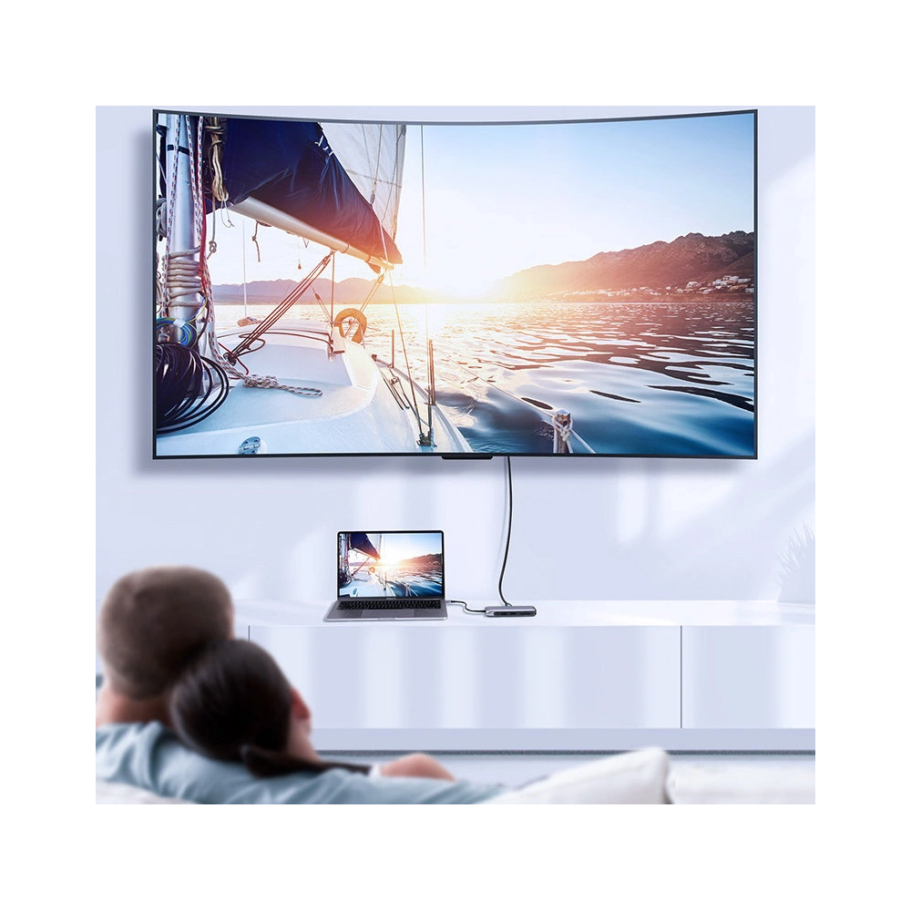 Hurtownia GSM - Hub UGREEN CM274 9w1 USB-C - HDMI/DP/VGA/2xUSB/RJ45/Ethernet/SD- und TF-Kartenleser/USB-C PD 100W grau - UGR1413 - {ean13} - Hurt
