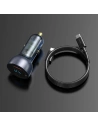 Hurtownia GSM - Autós töltő Baseus USB/USB-C 65W 5A SCP QC 4.0+ PD 3.0 LCD kijelzővel + USB-C/USB-C kábel szürke - BSU3585 - {ean13} - Hurt