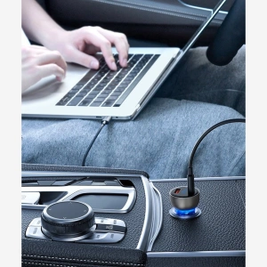Hurtownia GSM - Autós töltő Baseus USB/USB-C 65W 5A SCP QC 4.0+ PD 3.0 LCD kijelzővel + USB-C/USB-C kábel szürke - BSU3585 - {ean13} - Hurt