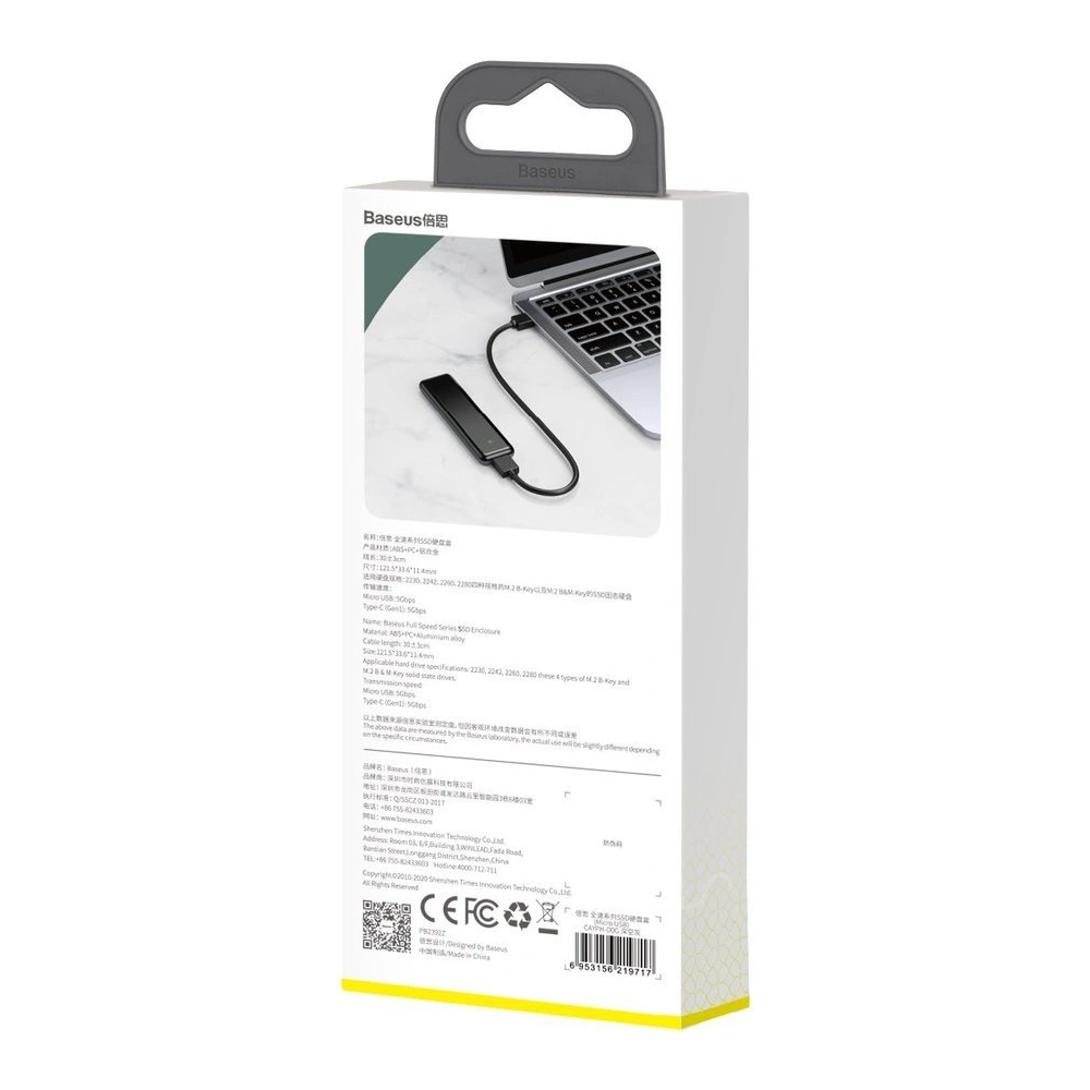 Hurtownia GSM - Obiectiv SSD M.2 SATA Baseus USB 3.2 Gen 2 M/M+B key + cablu USB-C gri - BSU3586 - {ean13} - Hurt