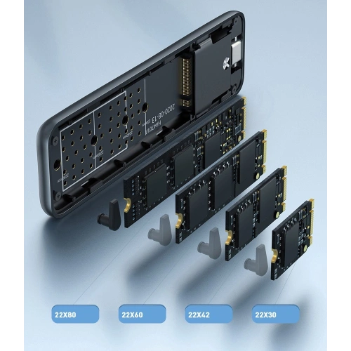 Obudowa SSD M.2 SATA Baseus USB 3.2 Gen 2 M/M+B key + kabel USB-C szary