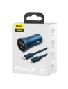 Hurtownia GSM - Autonabíječka Baseus Golden Contactor Pro USB-C/USB 40W PD 3.0 QC 4.0+ SCP FCP AFC + kabel USB-C/Lightning modrý - BSU3587 - {ean13} - Hurt