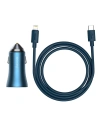 Hurtownia GSM - Autós töltő Baseus Golden Contactor Pro USB-C/USB 40W PD 3.0 QC 4.0+ SCP FCP AFC + kék USB-C/Lightning kábel - BSU3587 - {ean13} - Hurt