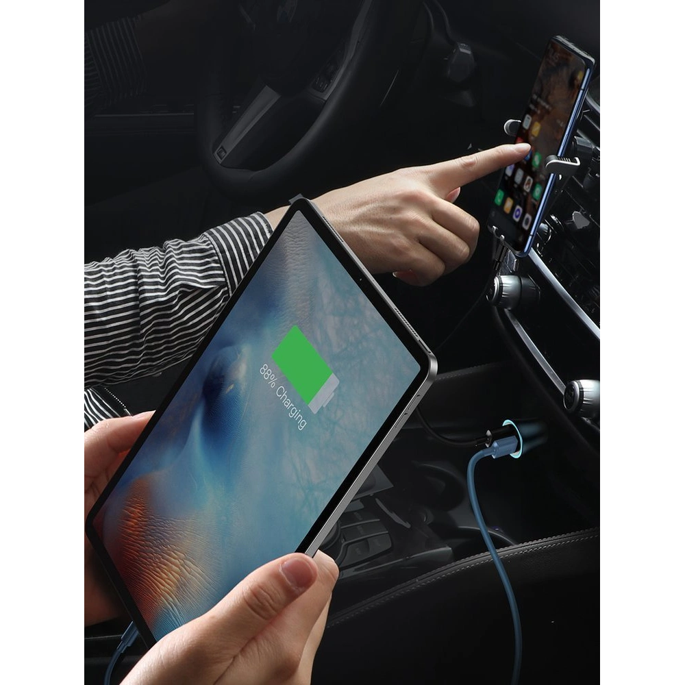 Wholesale Baseus Golden Contactor Pro Car Charger USB-C/USB 40W PD 3.0 QC 4.0+ SCP FCP AFC + USB-C/Lightning cable blue - BSU3587 - {ean13} - Hurt