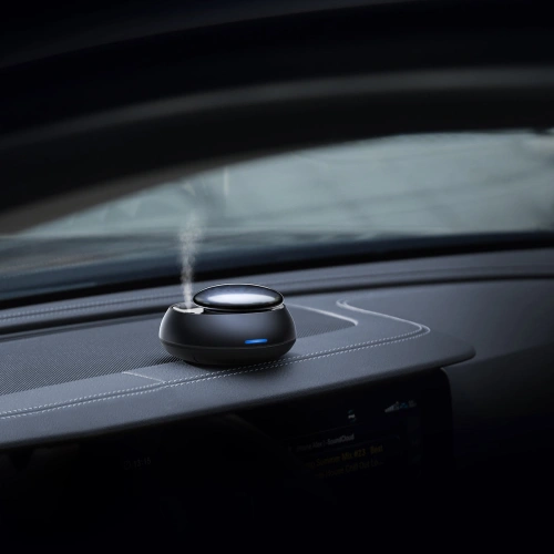 Samochodowy odświeżacz powietrza Baseus + 2 wkłady (Frezja + Dzwonek) + kabel USB-C 1m czarny