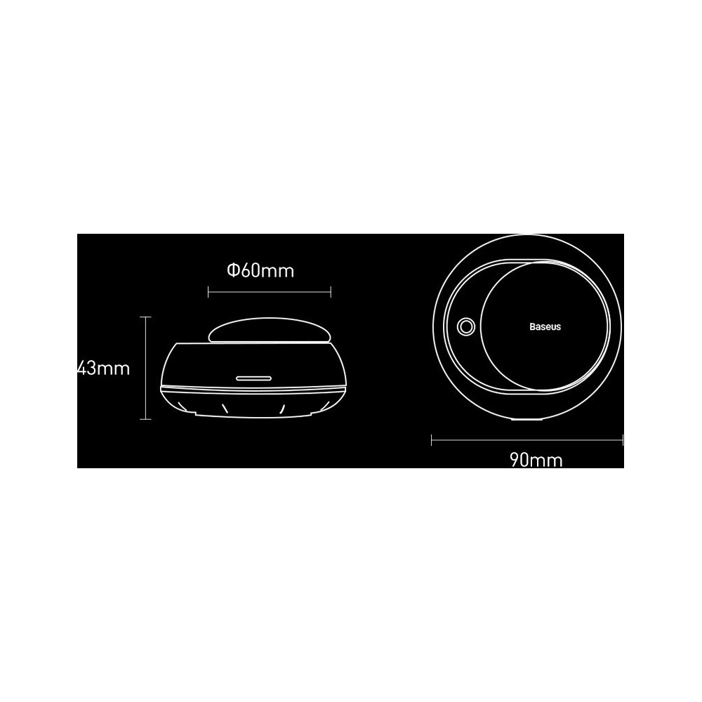 Wholesale Baseus car air freshener with atomizer black + 2 cartridges (Freesia + Bell) + USB-C charging cable 1m - BSU3589 - {ean13} - Hurt